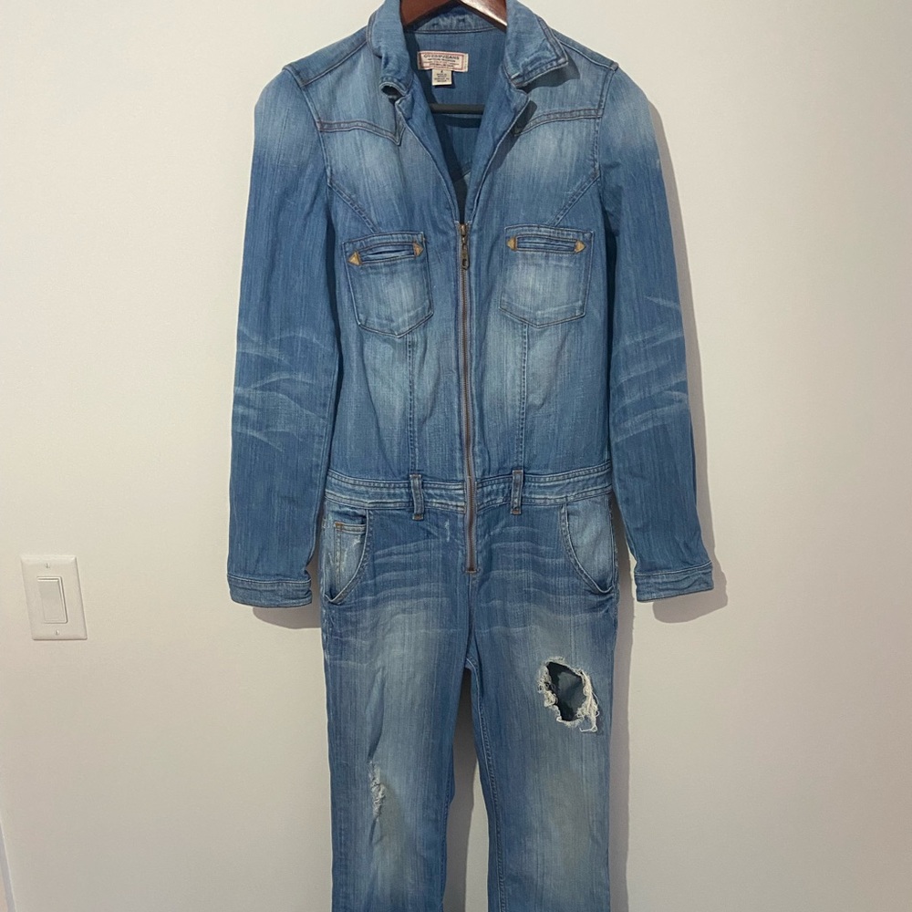 Guess Jean jumpsuit distressed size 4